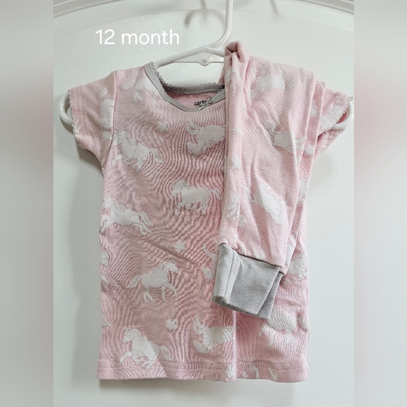 12 month pink unicorn pajamas - Picture 1 of 1
